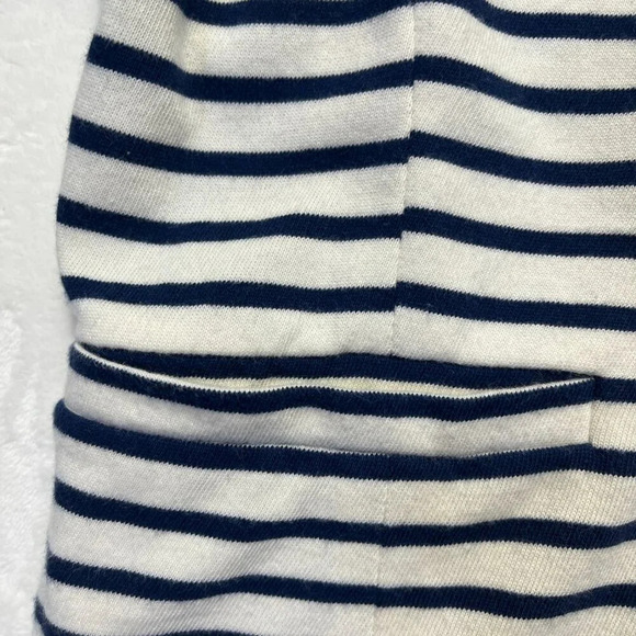 J CREW Factory Striped Blazer Navy Cream Size Small - Picture 4 of 12